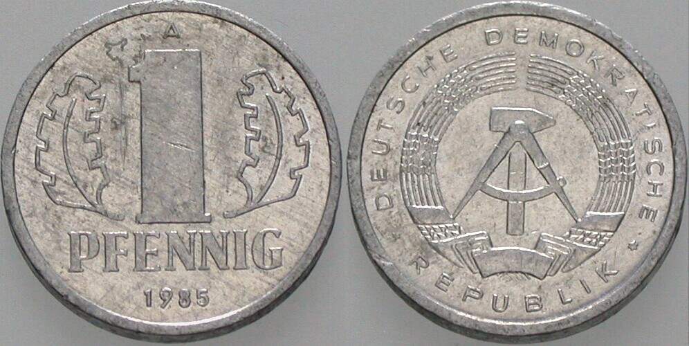 1 Pfennig 1985 J. 1508 Sehr schön
