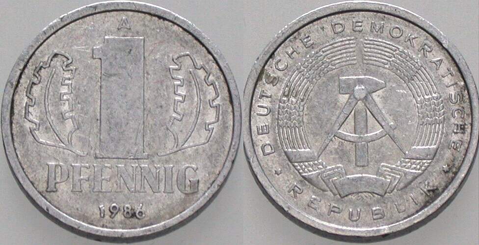 1 Pfennig 1986 J. 1508 Sehr schön