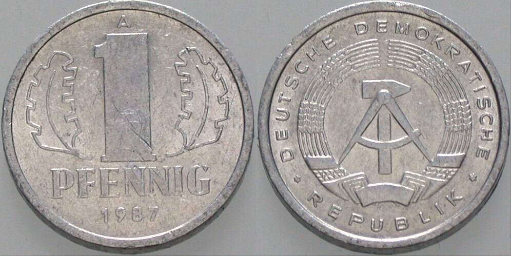 1 Pfennig 1987 J. 1508 Sehr schön