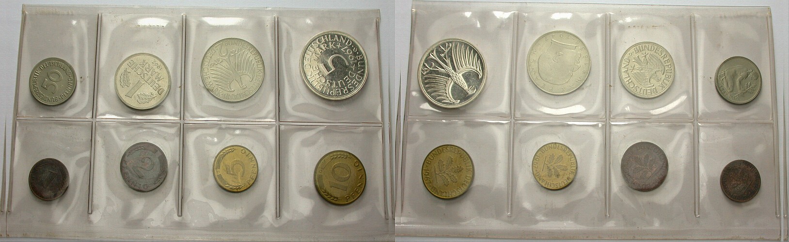 1 Pfennig - 5 Deutsche Mark, 8,68 DM 1967 Patina, Polierte Platte
