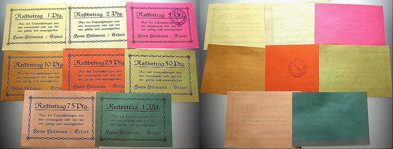 1 + 2 + 5 + 10 + 25 + 50 + 75 Pfennig + 1 Mark o.D.(1920) Grabowski/Mehl 342.1 Leicht gebraucht