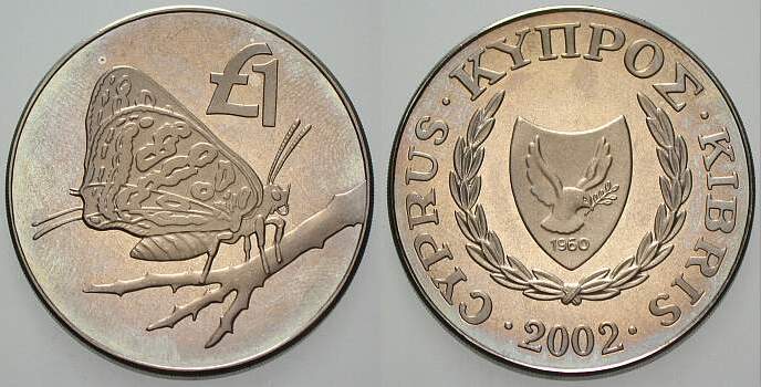 1 Pound 2002 KM. 96 Patina, Polierte Platte