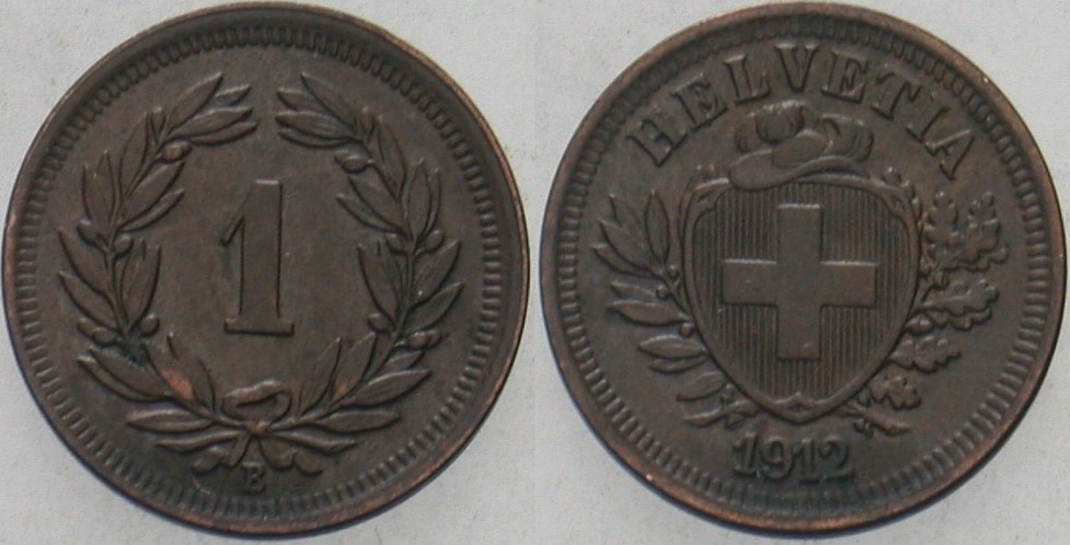 1 Rappen 1912 Divo/Tobler 326 Vorzüglich