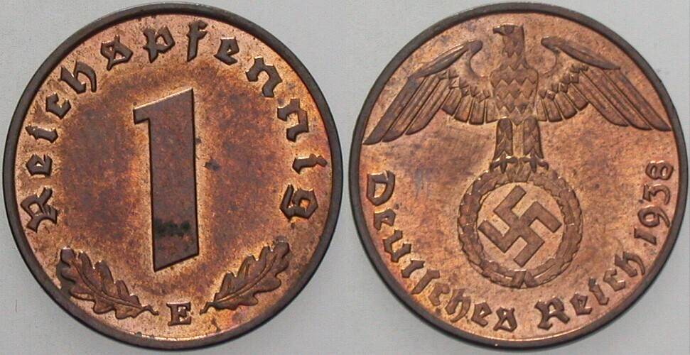 1 Reichspfennig 1938 J. 361 Vorzüglich +