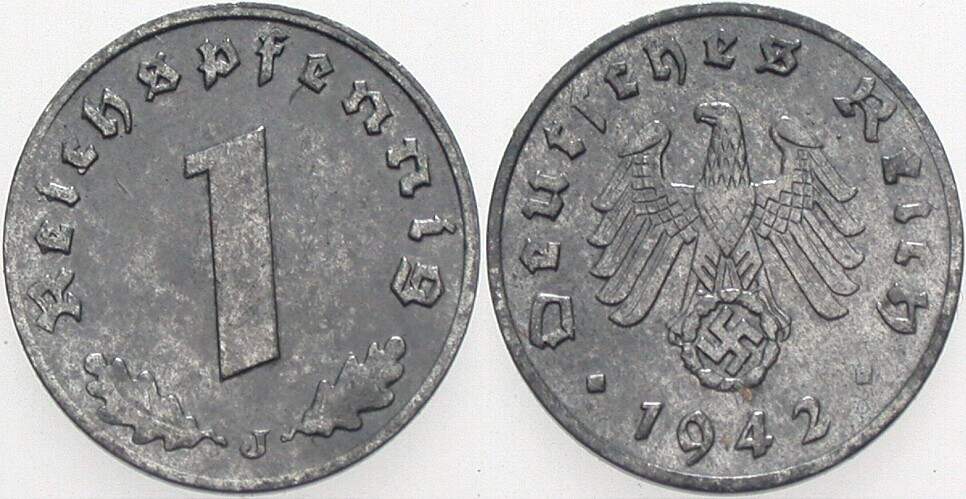 1 Reichspfennig 1942 J. 369 Sehr schön