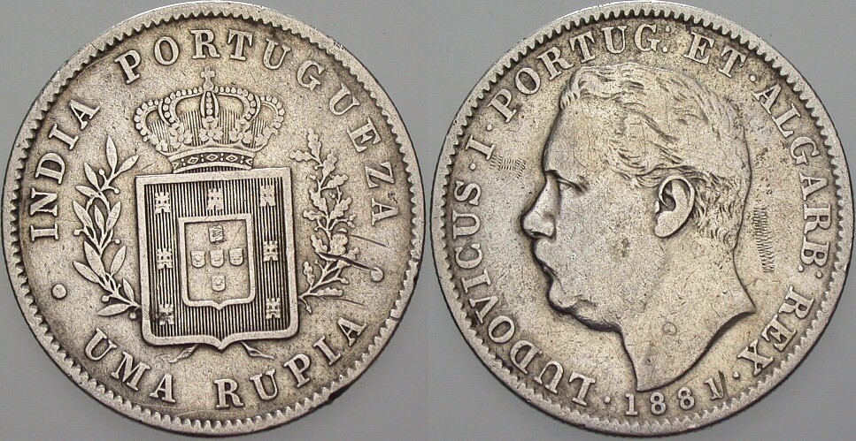 1 Rupie 1881 KM 312 Sehr schön