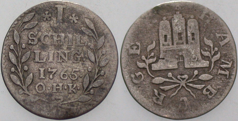 1 Schilling 1765 Gaedechens 993 Jaeger 4b Schön