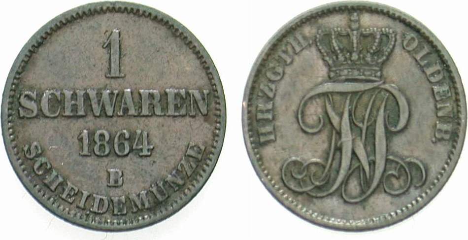 1 Schwaren 1864 Jaeger 49 AKS 35 Sehr schön