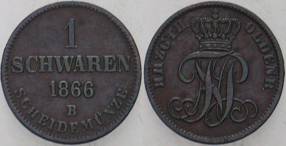 1 Schwaren 1866 Jaeger 49 AKS 35 Sehr schön