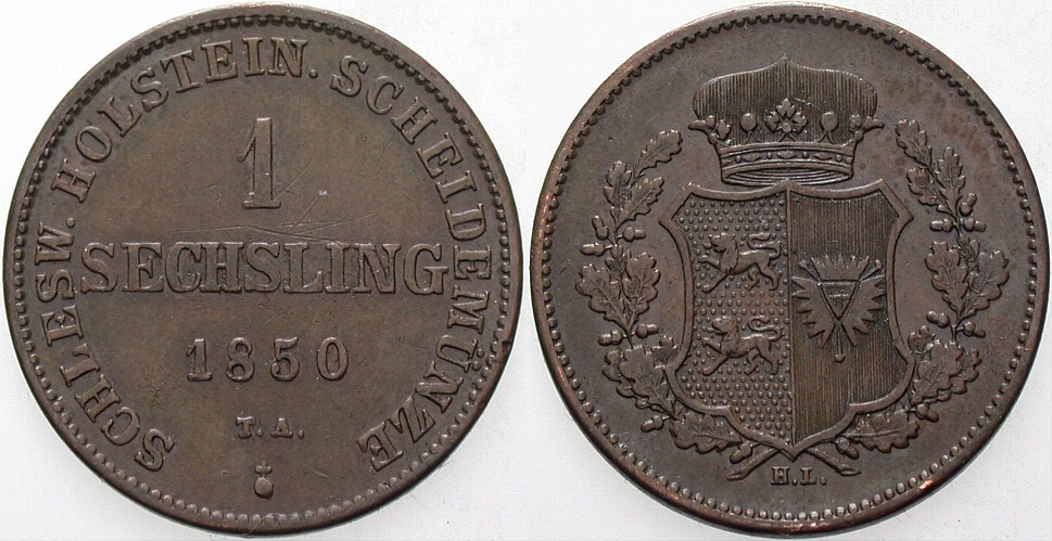 1 Sechsling 1850 Jaeger 16 AKS 13 Kl. Kratzer, fast vorzüglich