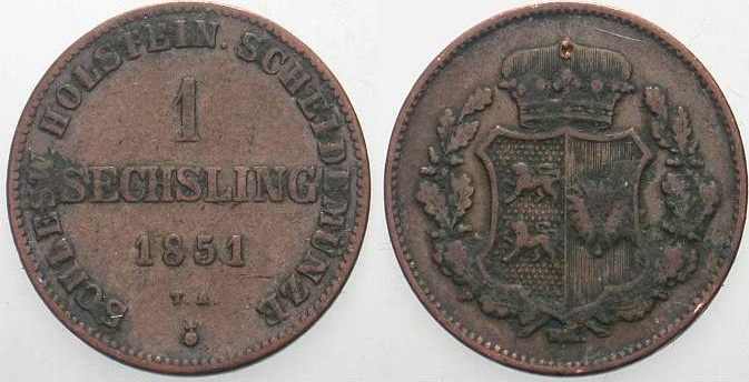 1 Sechsling 1851 Jaeger 16 AKS 13 Sehr schön