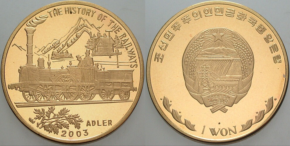 1 Won 2003 KM 924 Polierte Platte, verkapselt