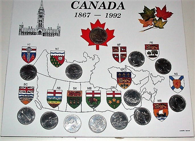 1 x 1 Dollar + 12 x 25 Cent 1992 Bankfrisch