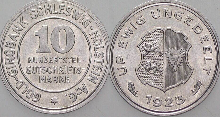 10/100 Gutschriftsmarke 1923 J. N.39 Vorzüglich - Stempelglanz