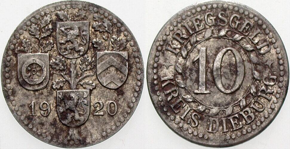 10 1920 KREIS DIEBURG 1920 Peter 5108.3. Fe Sehr schön