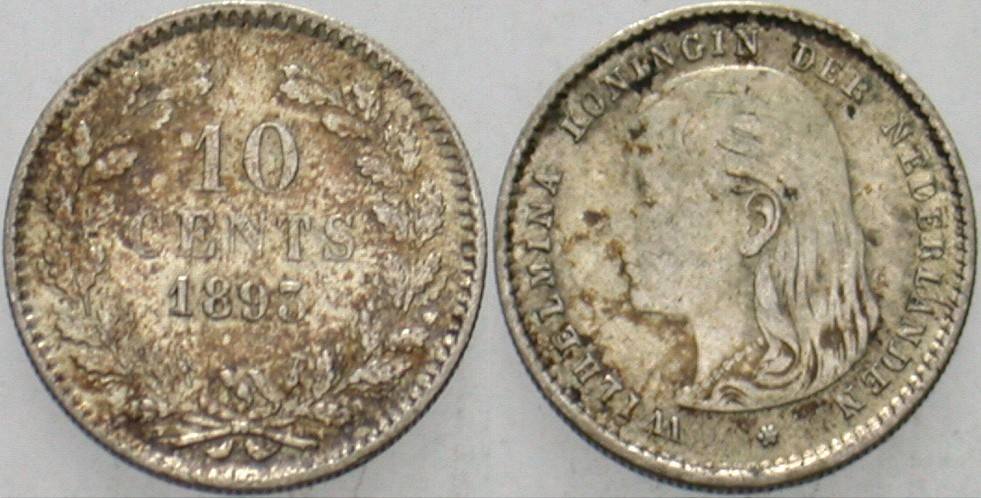 10 Cent 1893 KM 116 Patina, sehr schön - vorzüglich