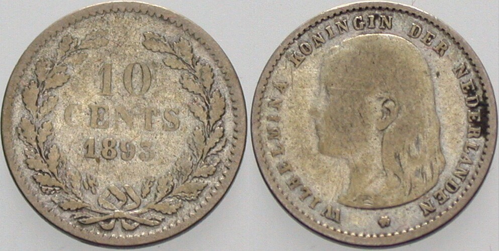 10 Cent 1893 KM 116 Schön - sehr schön