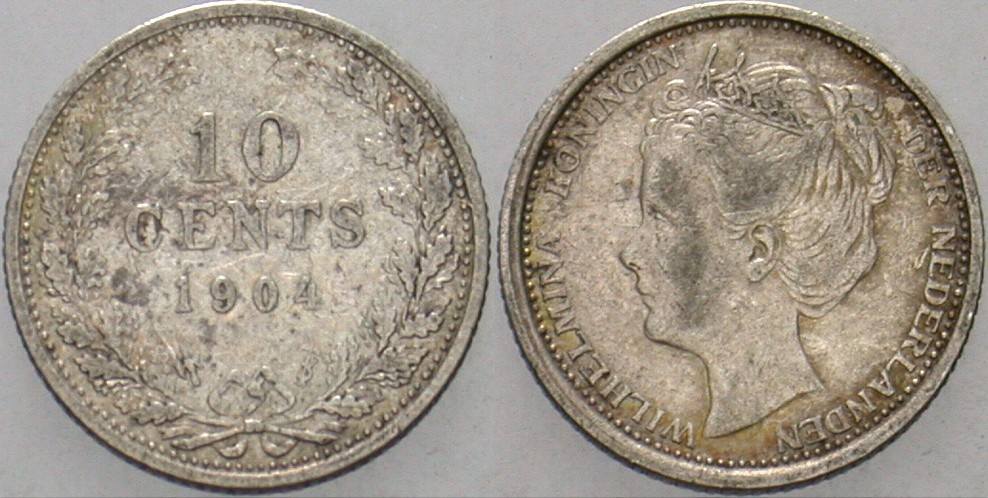 10 Cent 1904 KM 136 Fast sehr schön