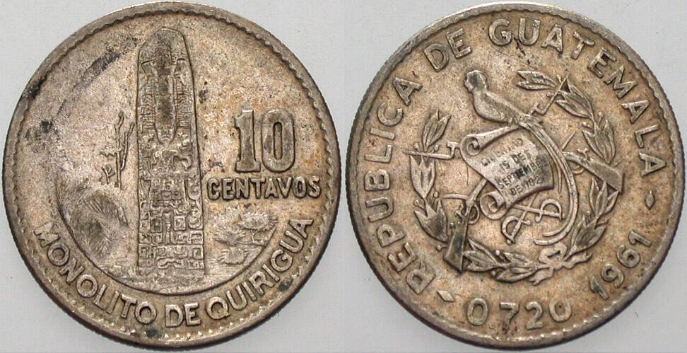 10 Centavos 1961 KM. 262 Sehr schön