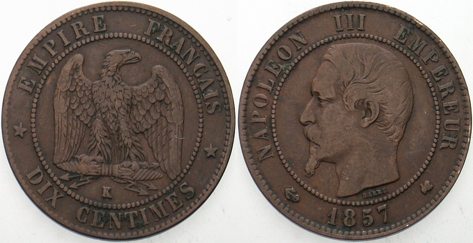 10 Centimes 1857 K.M. 771.5 Sehr schön