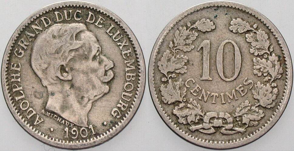 10 Centimes 1901 K./M. 25 Sehr schön