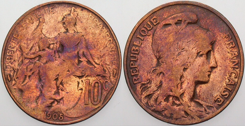 10 Centimes 1905 Gadoury 277 Geputzt, schön