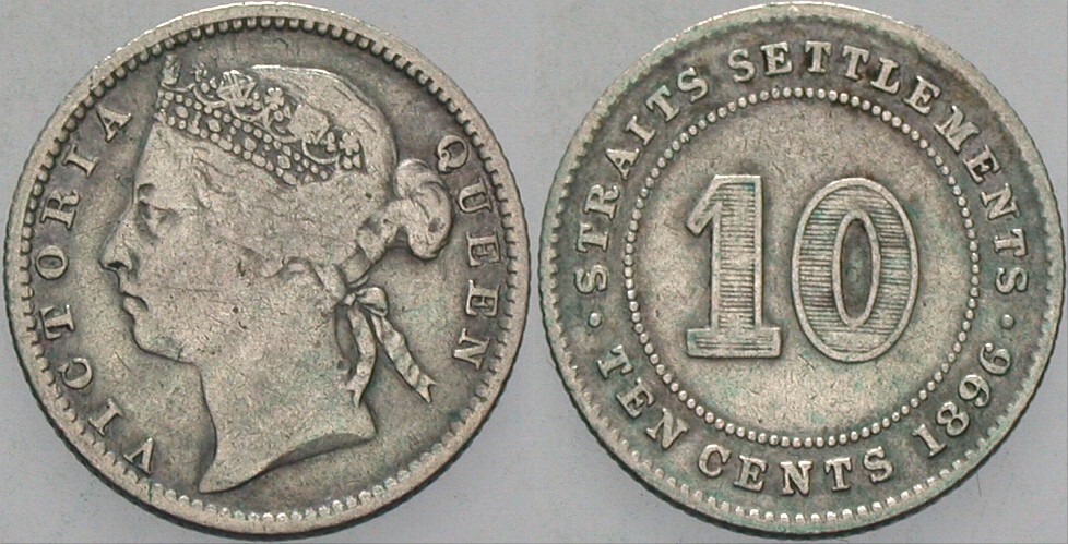 10 Cents 1896 KM. 11 Patina, sehr schön