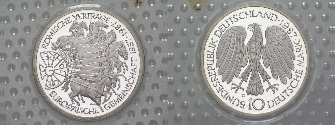 10 Deutsche Mark 1987 J. 442 Polierte Platte