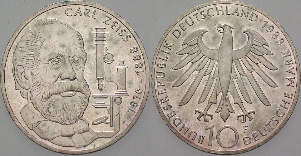 10 Deutsche Mark 1988 J. 444 Vorzüglich - Stempelglanz