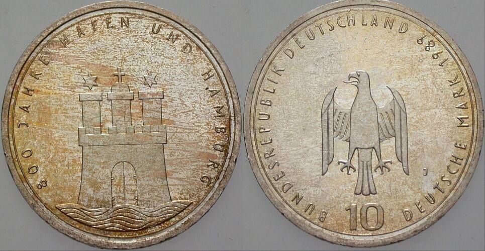 10 Deutsche Mark 1989 J. 448 Vorzüglich - Stempelglanz