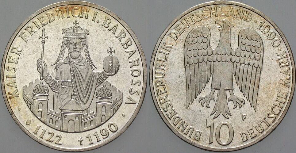 10 Deutsche Mark 1990 J. 449 Vorzüglich - Stempelglanz