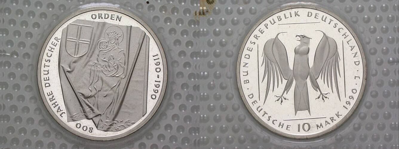 10 Deutsche Mark 1990 J. 451 Polierte Platte