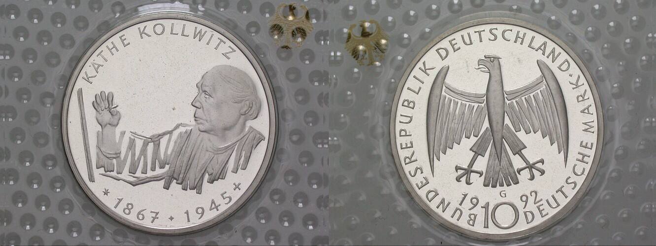 10 Deutsche Mark 1992 J. 453 Polierte Platte