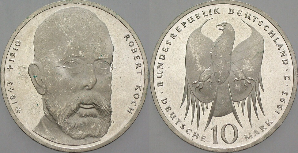 10 Deutsche Mark 1993 J. 456 Polierte Platte