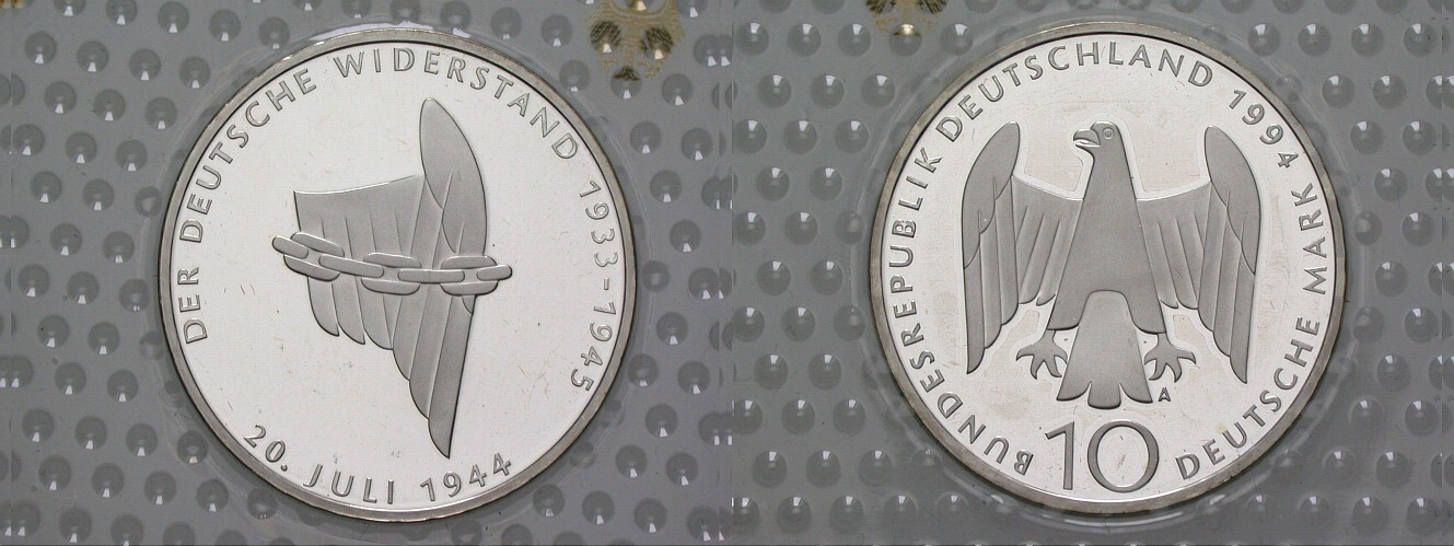 10 Deutsche Mark 1994 J. 457 Polierte Platte