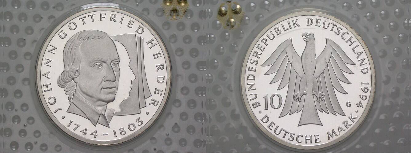 10 Deutsche Mark 1994 J. 458 Polierte Platte