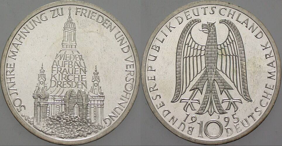 10 Deutsche Mark 1995 J. 460 Vorzüglich - Stempelglanz