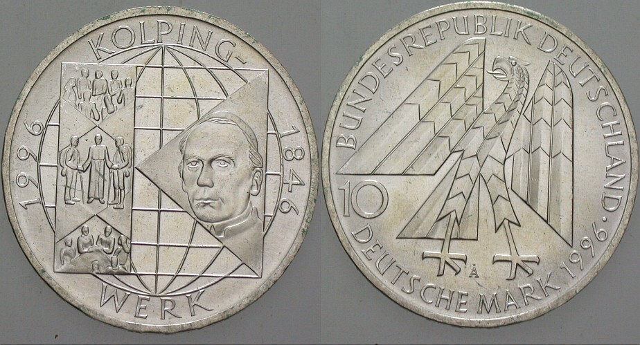 10 Deutsche Mark 1996 J. 463 Vorzüglich - Stempelglanz