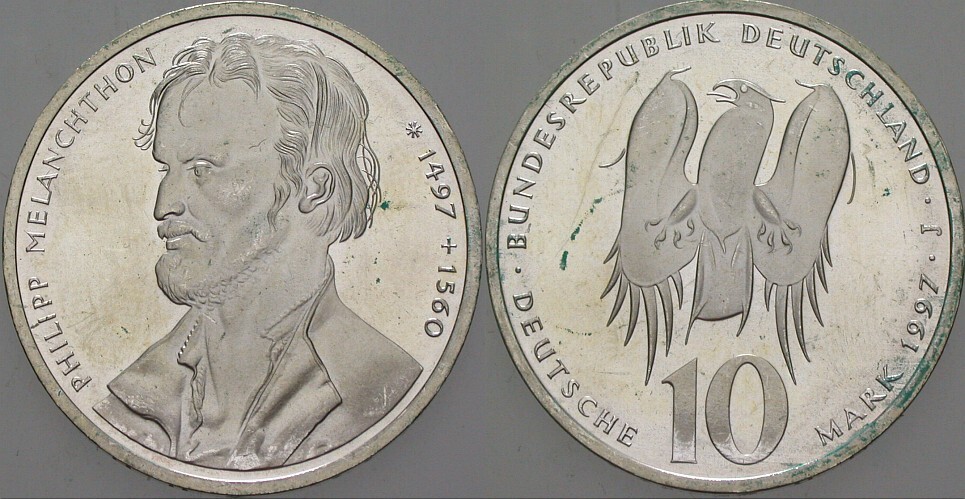 10 Deutsche Mark 1997 J. 464 Vorzüglich - Stempelglanz