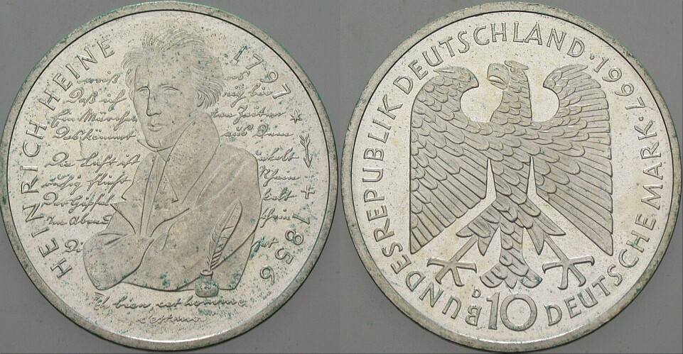 10 Deutsche Mark 1997 J. 466 Vorzüglich - Stempelglnaz