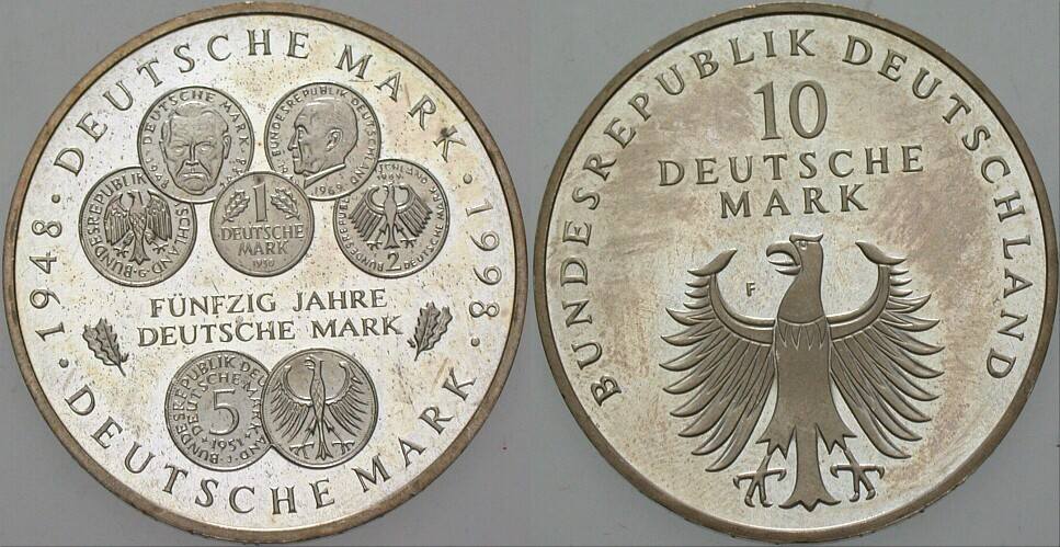10 Deutsche Mark 1998 J. 469 Vorzüglich - Stempelglanz