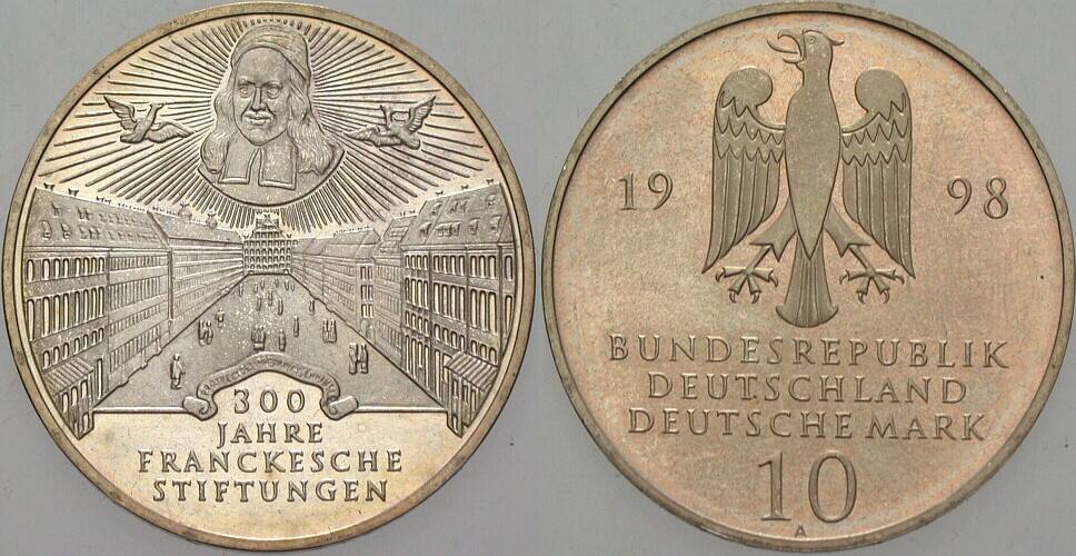 10 Deutsche Mark 1998 J. 470 Vorzüglich - Stempelglanz