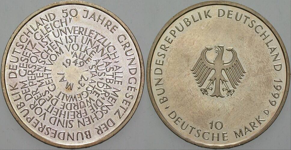 10 Deutsche Mark 1999 J. 471 Vorzüglich - Stempelglanz