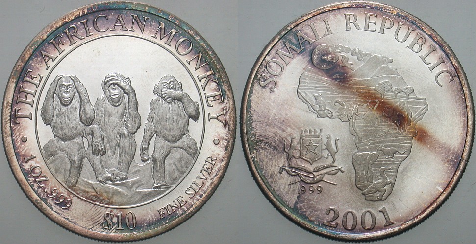 10 Dollar 2001 Patina, Stempelglanz