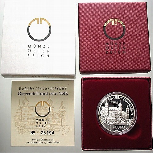10 Euro 2004  Polierte Platte im Etui mit Zertifikat