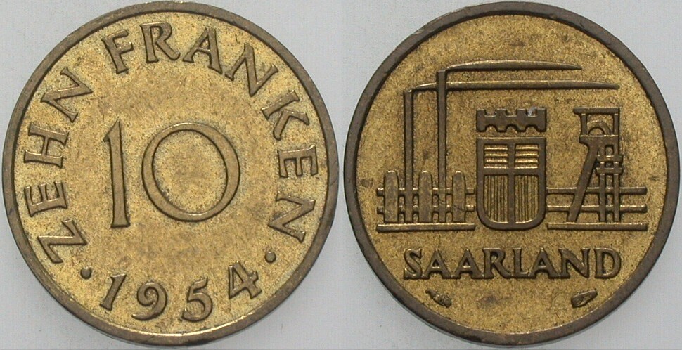 10 Franken 1954 J. 801 Sehr schön - vorzüglich