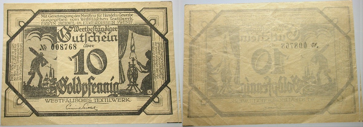 10 Goldpfennig o.D. (10.12.1923) Topp 252.10 Gebraucht