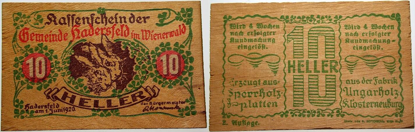 10 Heller 1.Juni 1920 Leicht gebraucht