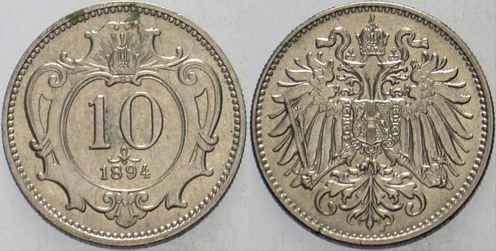10 Heller 1894 Jl. 374 Vorzüglich