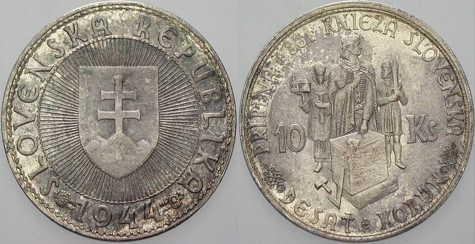 10 Korún 1944 K.M. 9.1 Patina, Vorzüglich